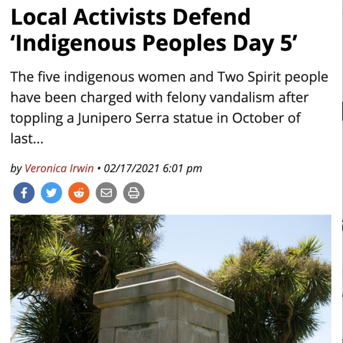 Local Activists Defend ‘Indigenous Peoples Day 5’
